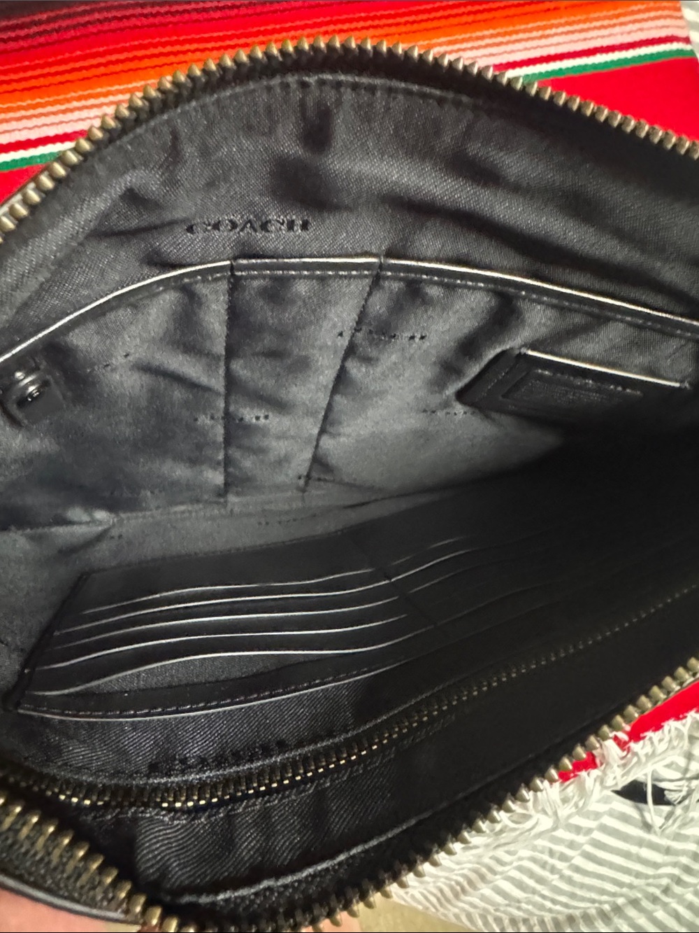 Coach Black Pebbled Leather Travel Pouch - Picture 2 of 8